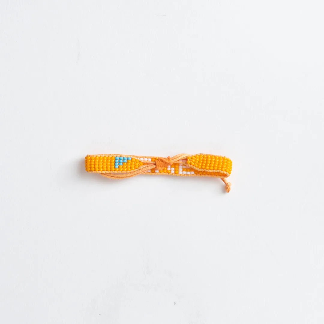 Woven LOVE Bracelet - Orange/White